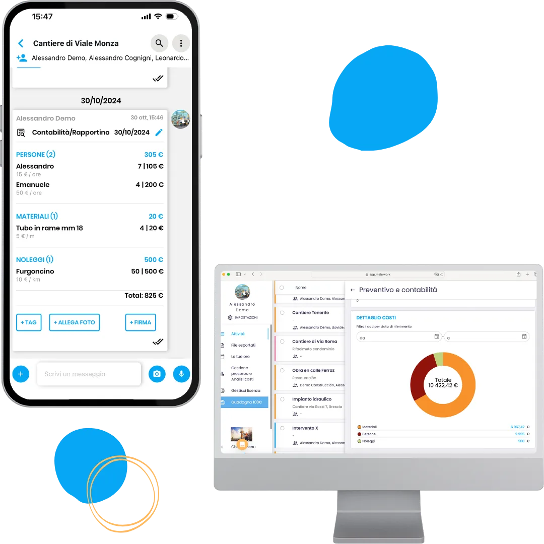 Mela - app per gestione cantieri