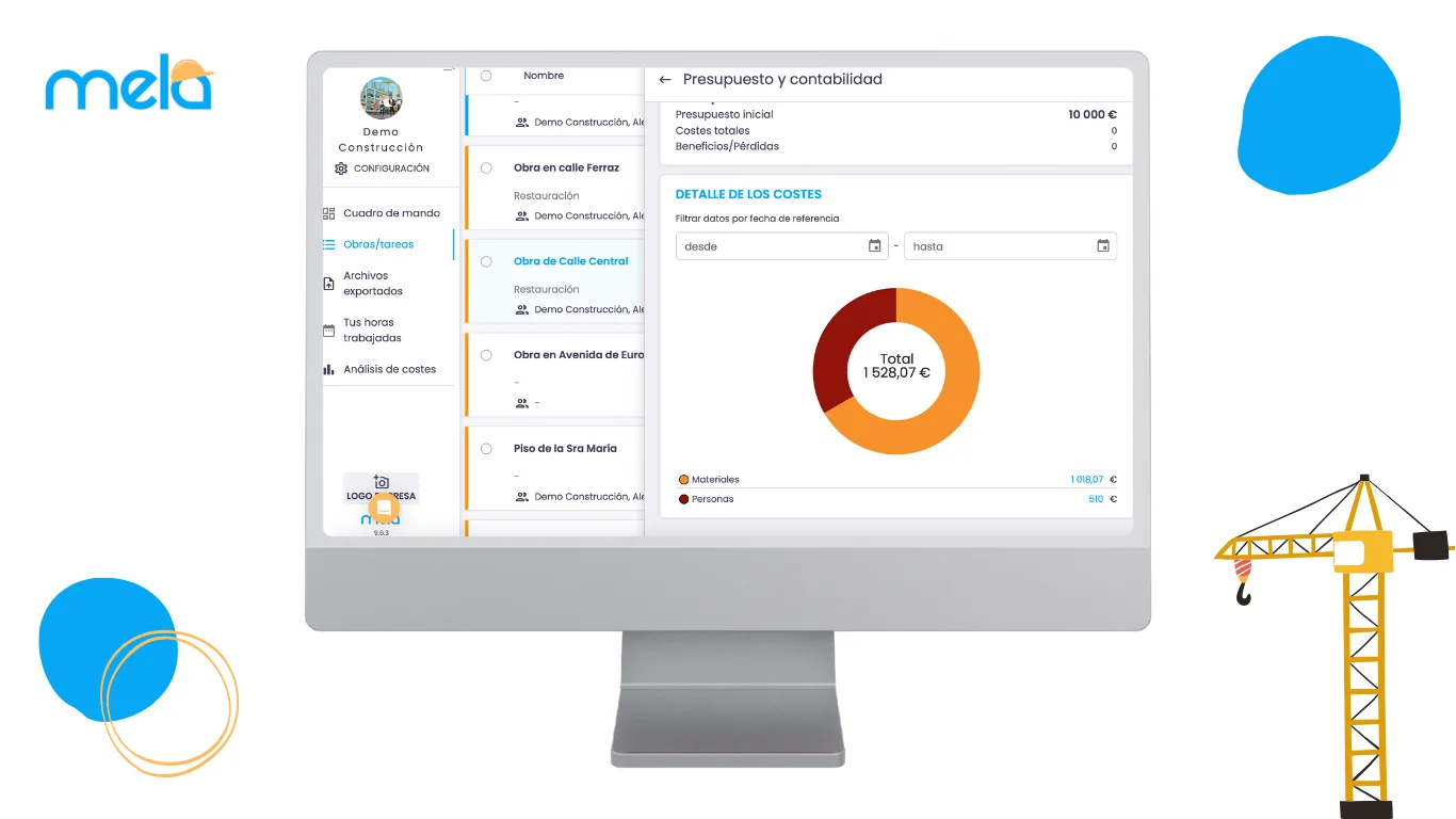 Screenshor web app Mela - controlo contabilidad