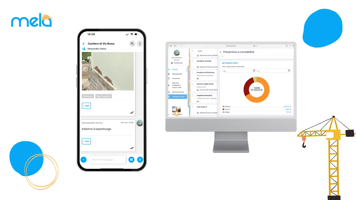 Screenshot dell'app Mela