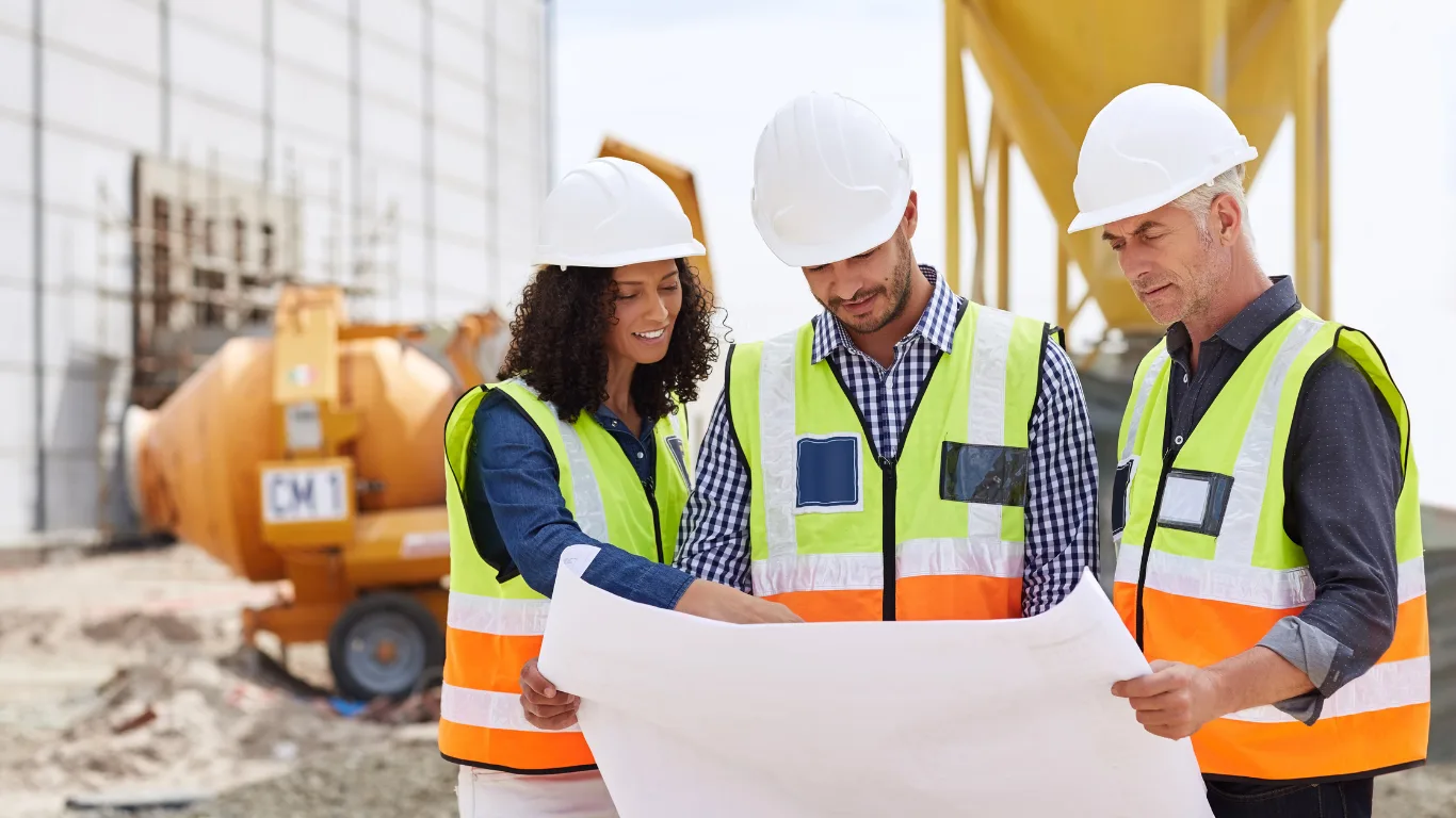 Tre uomini in cantiere