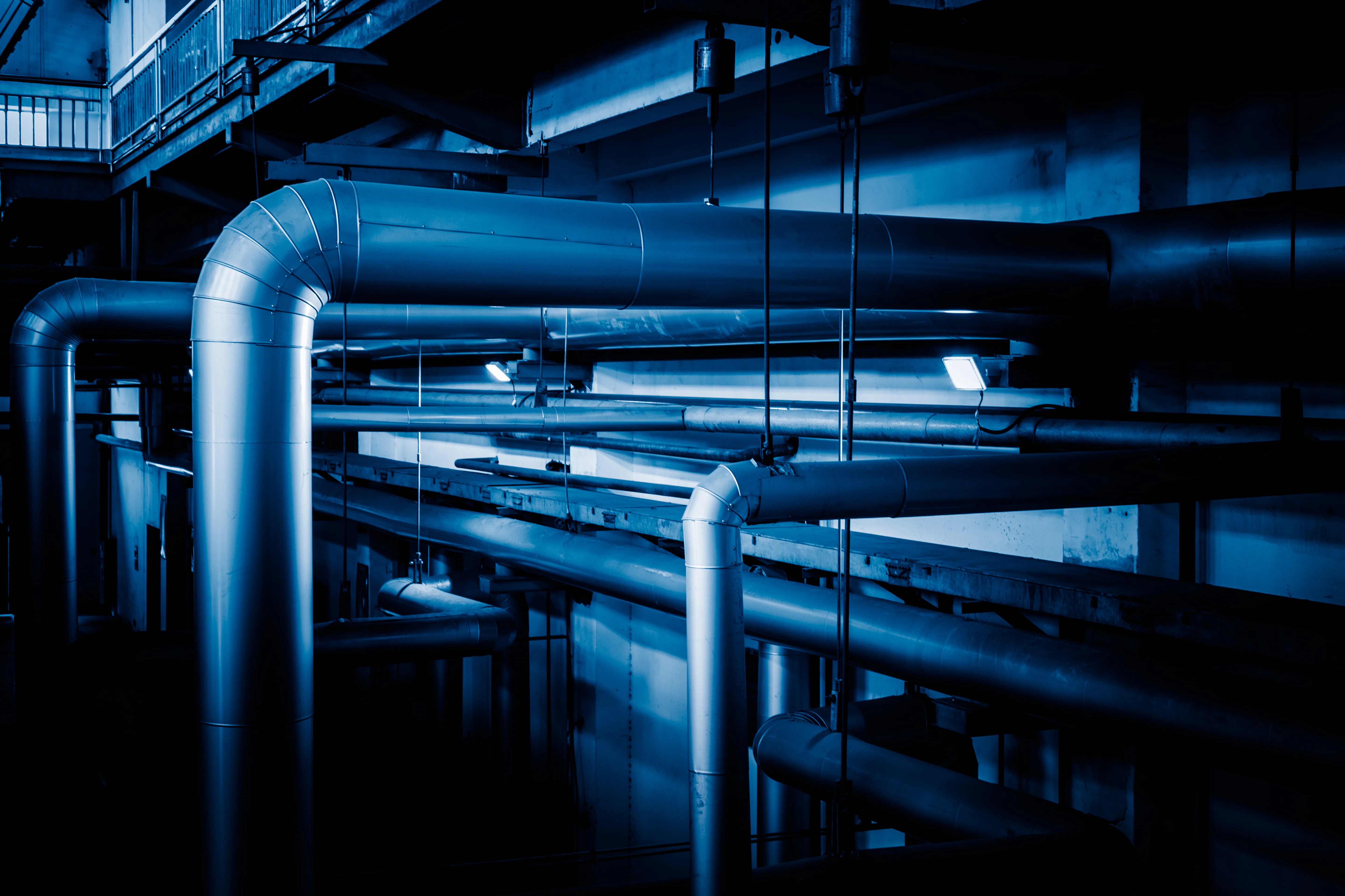 Steel pipelines cables plant